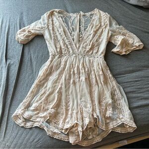 wishlist lace creme romper